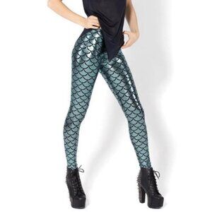 BlackMilk Emerald Green Mermaid Dragon Scale Leggings, Size S